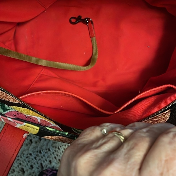 DOONEY & BOURKE Summer Fruit Print Tote Purse Watermelon‎ Pineapple Kiwi 16.5x11 - Picture 11 of 16